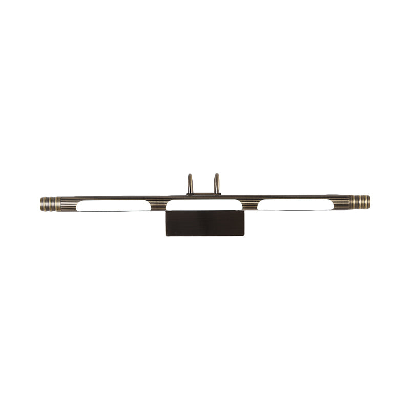 Skørter | Bronze Extended Wall Lamp Classic Metal LED Bathroom Scone Lamp in White/Warm Light, 21"/26" B