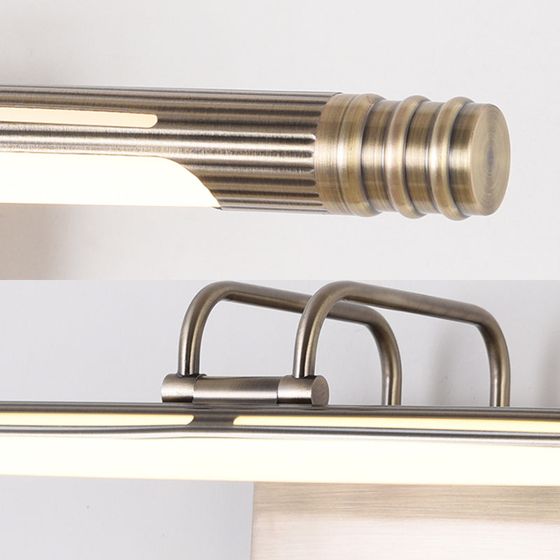Skørter | Bronze Extended Wall Lamp Classic Metal LED Bathroom Scone Lamp in White/Warm Light, 21"/26" B