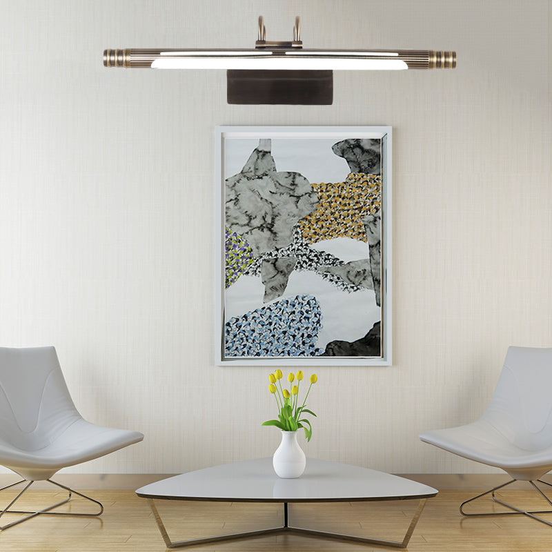 Skørter | Metal Bronze Vanity Light Tube LED Traditional Wall Lamp in White/Warm Light, 21"/26" B