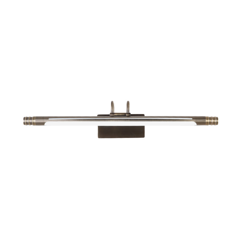 Skørter | Metal Bronze Vanity Light Tube LED Traditional Wall Lamp in White/Warm Light, 21"/26" B