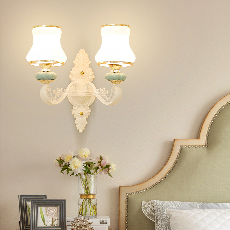 Skørter | Golden Shadow Wall Lighting Simplicity Opal Glass Corridor Wall Lamp With Curved Arm