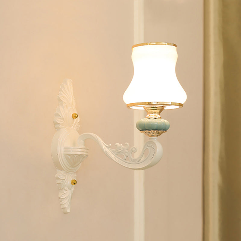 Skørter | Golden Shadow Wall Lighting Simplicity Opal Glass Corridor Wall Lamp With Curved Arm
