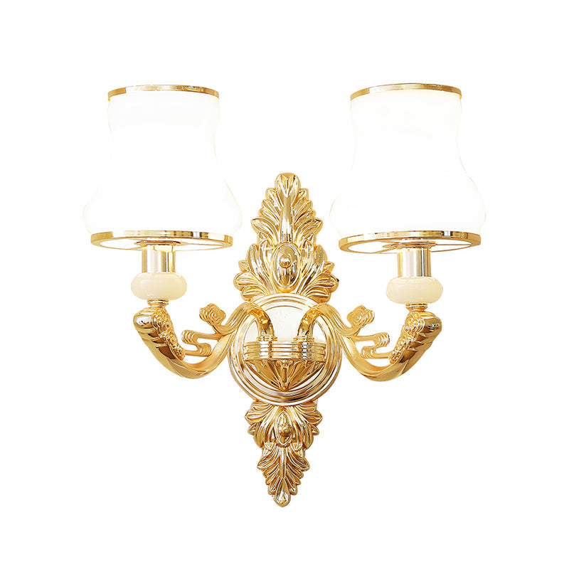Skørter | Golden Shadow Wall Lighting Simplicity Opal Glass Corridor Wall Lamp With Curved Arm