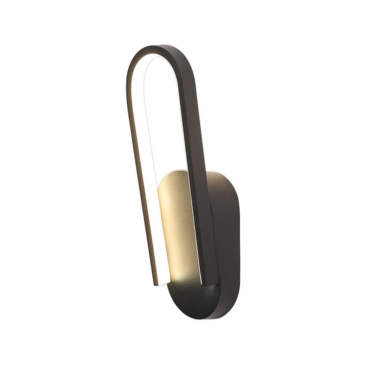 Lisslune | Simple Wall Light Black/White Half Oval LED Wall Light with Acrylic Shade, Warm/White Light