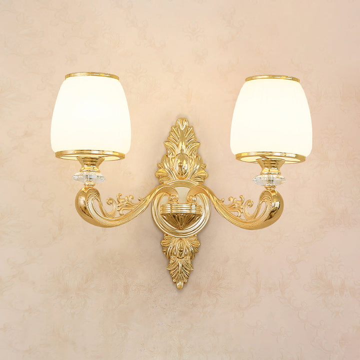 Skørter | Golden Shadow Wall Lighting Simplicity Opal Glass Corridor Wall Lamp With Curved Arm