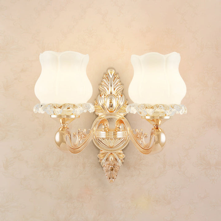 Skørter | Golden Shadow Wall Lighting Simplicity Opal Glass Corridor Wall Lamp With Curved Arm