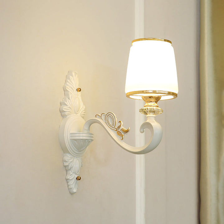 Skørter | Golden Shadow Wall Lighting Simplicity Opal Glass Corridor Wall Lamp With Curved Arm