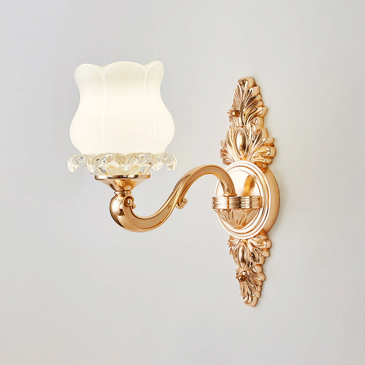 Skørter | Golden Shadow Wall Lighting Simplicity Opal Glass Corridor Wall Lamp With Curved Arm