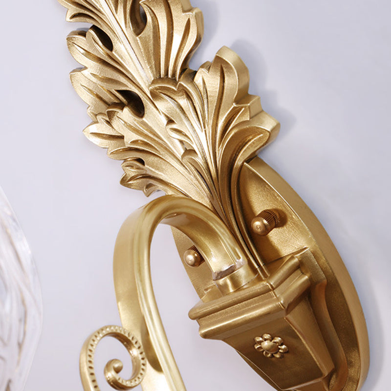 Skørter | Gold Wall Light Traditional Carved Glass Ruffle Bell Wall Light for Hallway