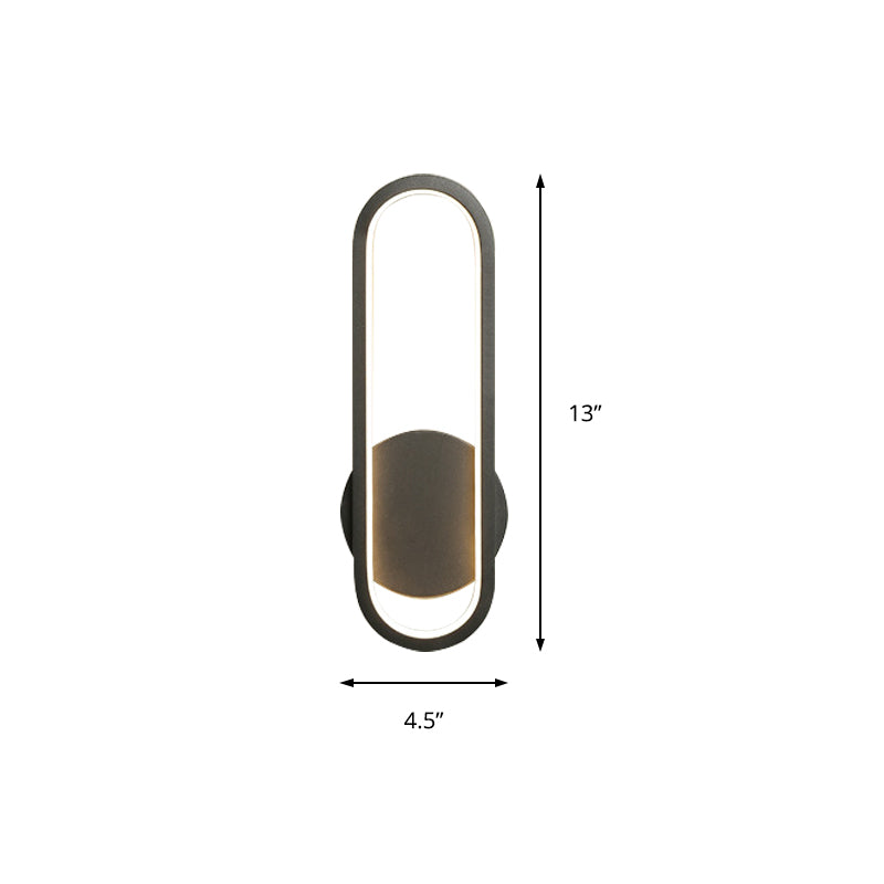 Lisslune | Black/White Rectangular LED Wall Light Minimal Acrylic Living Room Lighting Ideas, White/Warm Light