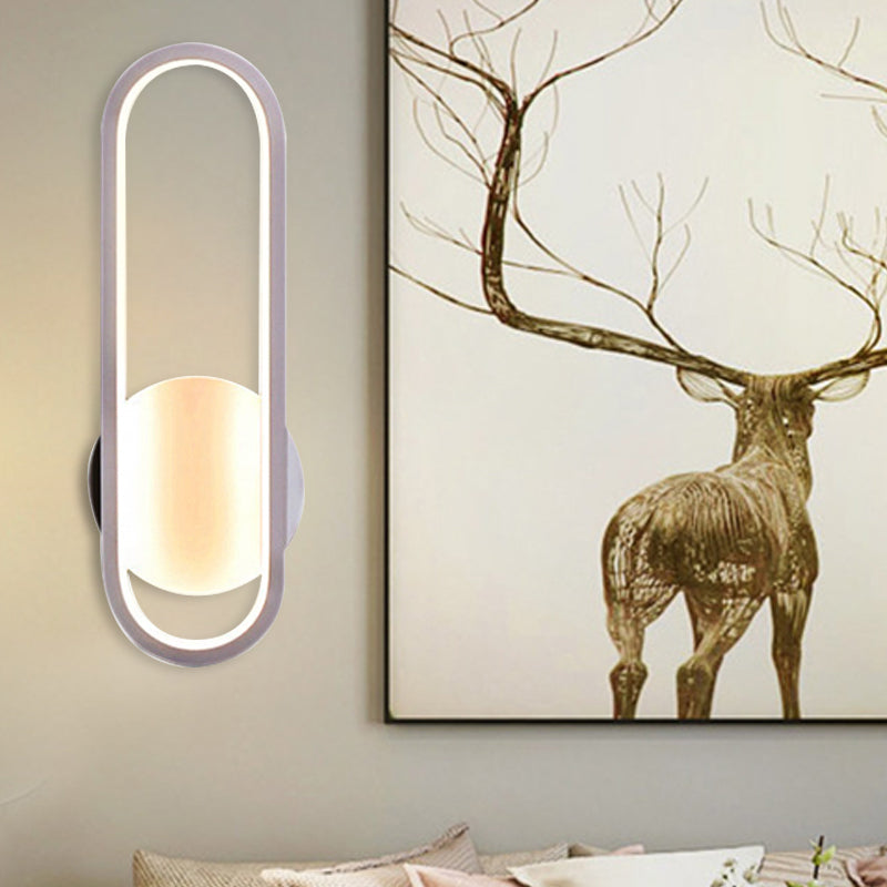 Lisslune | Black/White Rectangular LED Wall Light Minimal Acrylic Living Room Lighting Ideas, White/Warm Light