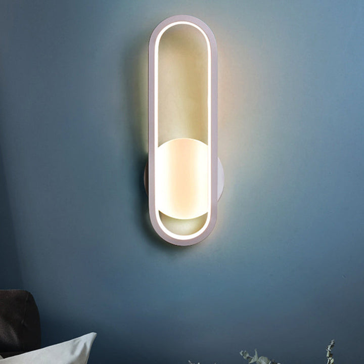 Lisslune | Black/White Rectangular LED Wall Light Minimal Acrylic Living Room Lighting Ideas, White/Warm Light