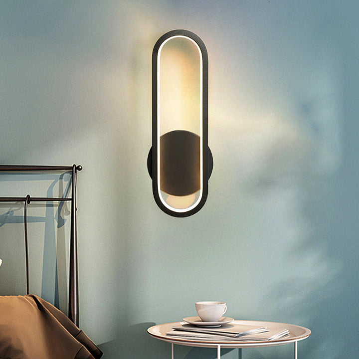 Lisslune | Black/White Rectangular LED Wall Light Minimal Acrylic Living Room Lighting Ideas, White/Warm Light