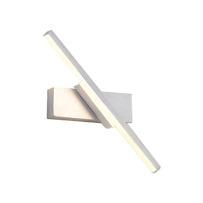 Skørter | Rotating Acrylic Linear LED Wall Lamp Simplicity Black/White Wall Lighting Fixture, White/Warm Light