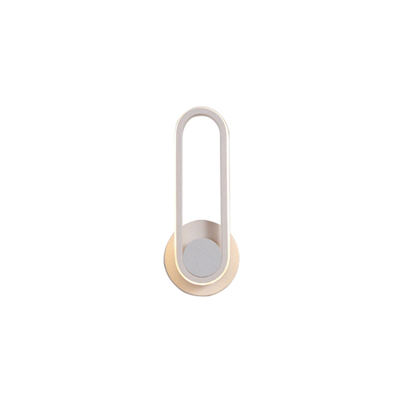 Lisslune | Minimalistic Oblong-Ring Wall Light Acrylic Shade LED Bed Lamp in Black/White, Warm/White Light