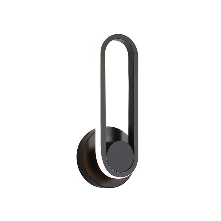 Lisslune | Minimalistic Oblong-Ring Wall Light Acrylic Shade LED Bed Lamp in Black/White, Warm/White Light