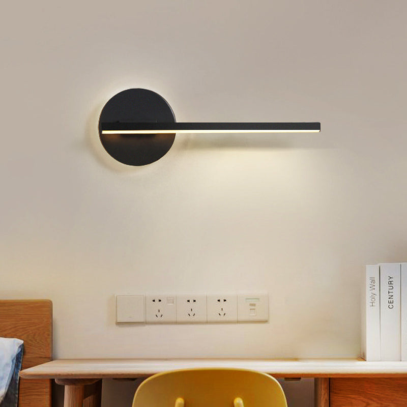 Lisslune | Black/White Linear Wall Lamp Minimal Acrylic LED Wall Light for Bedroom in Warm/White Light