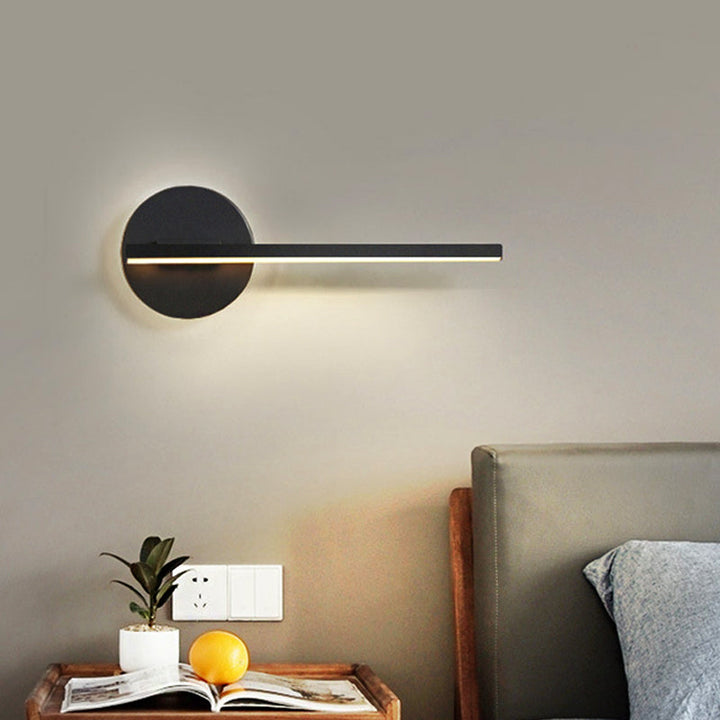 Lisslune | Black/White Linear Wall Lamp Minimal Acrylic LED Wall Light for Bedroom in Warm/White Light