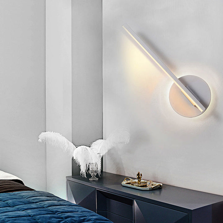 Lisslune | Black/White Linear Wall Lamp Minimal Acrylic LED Wall Light for Bedroom in Warm/White Light