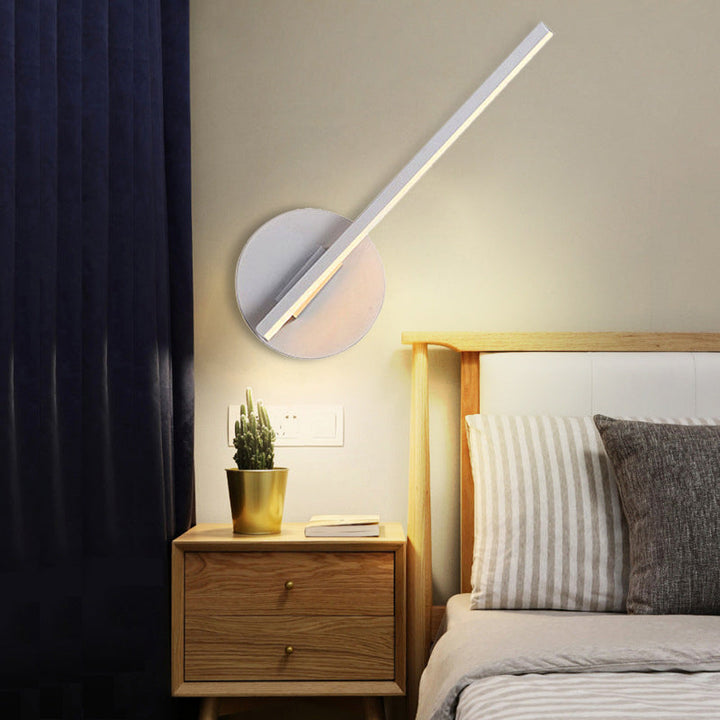 Lisslune | Black/White Linear Wall Lamp Minimal Acrylic LED Wall Light for Bedroom in Warm/White Light