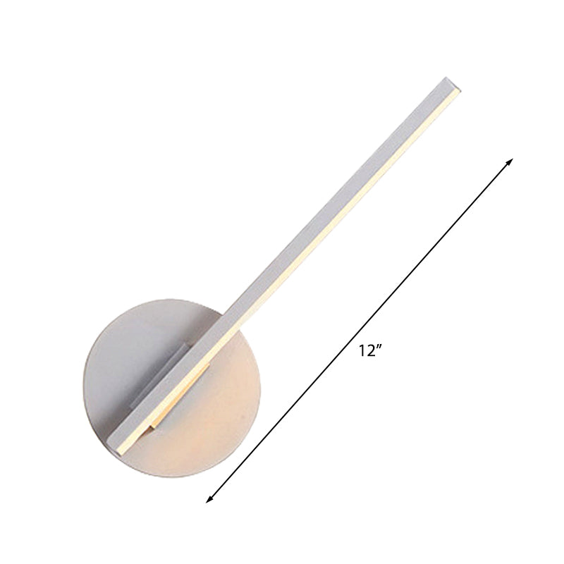 Lisslune | Black/White Linear Wall Lamp Minimal Acrylic LED Wall Light for Bedroom in Warm/White Light