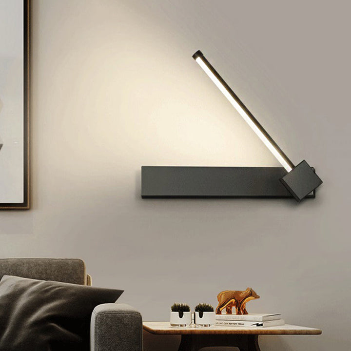 Lisslune | Adjustable acrylic-colored linear wall lamp Simplicity LED Black/White Wall-mounted light, Warm/White light
