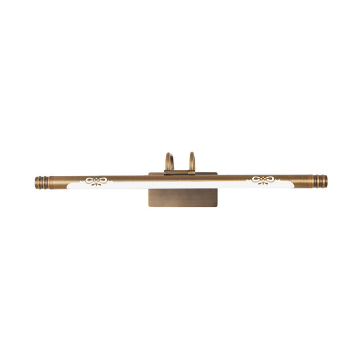 Skørter | Tube Bathroom Vanity Light Classic Metal LED Bronze/Brass Wall Lamp in White/Warm Light, 21"/26"/29" B