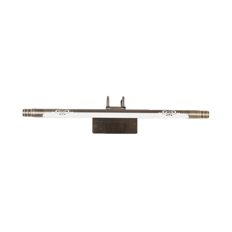 Skørter | Tube Bathroom Vanity Light Classic Metal LED Bronze/Brass Wall Lamp in White/Warm Light, 21"/26"/29" B