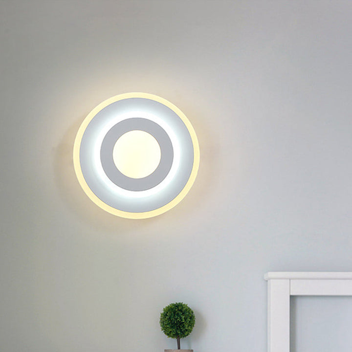 Lisslune | Minimalist Acrylic Round/Square Wall Lamp Cozy Energy-Saving LED White Wall Lamp, Warm/White Light