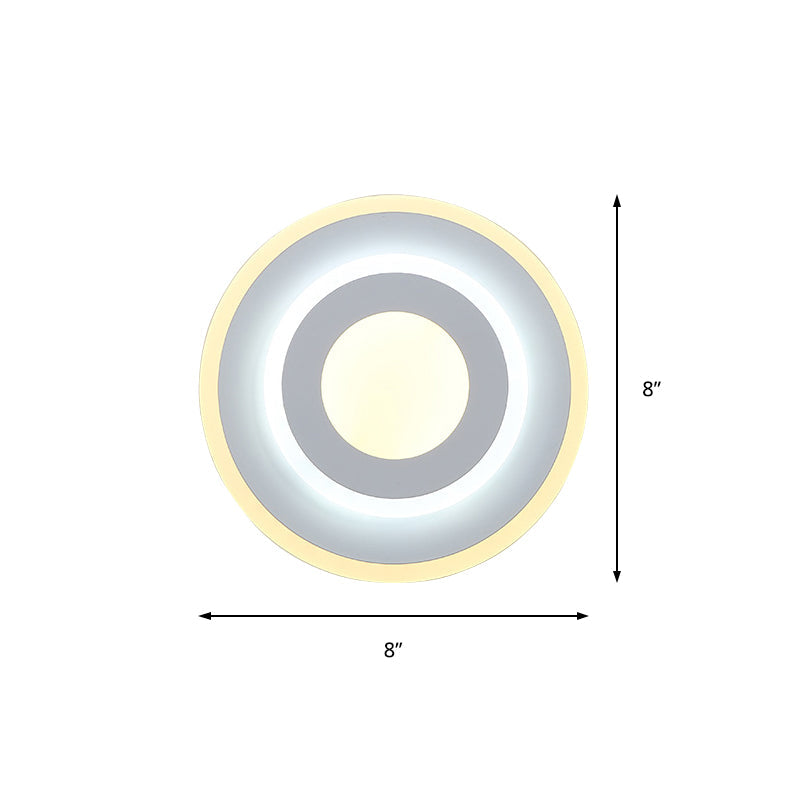 Lisslune | Minimalist Acrylic Round/Square Wall Lamp Cozy Energy-Saving LED White Wall Lamp, Warm/White Light