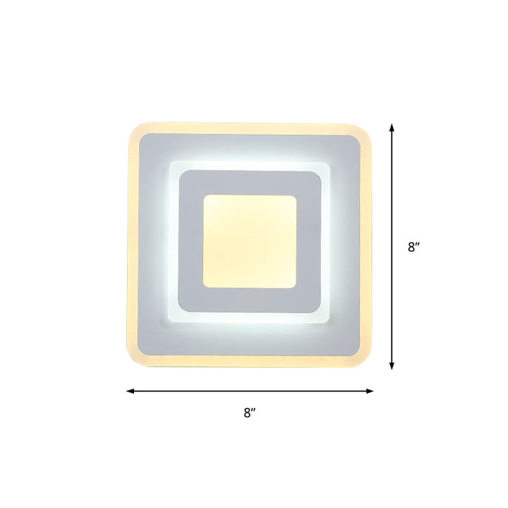 Lisslune | Minimalist Acrylic Round/Square Wall Lamp Cozy Energy-Saving LED White Wall Lamp, Warm/White Light