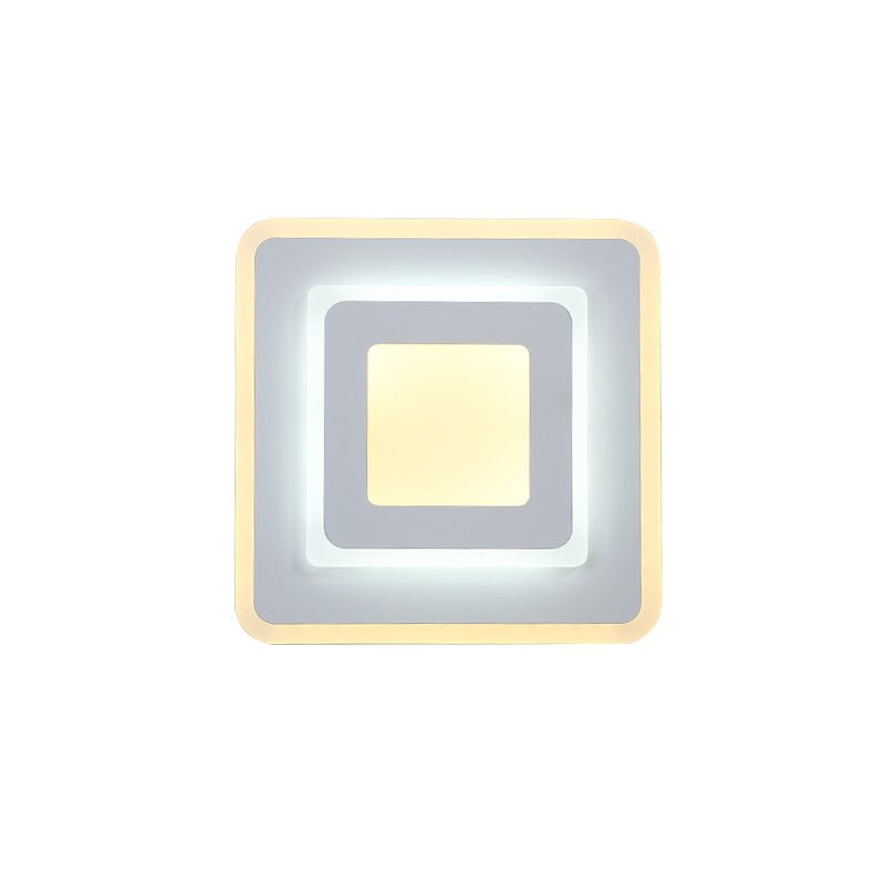 Lisslune | Minimalist Acrylic Round/Square Wall Lamp Cozy Energy-Saving LED White Wall Lamp, Warm/White Light