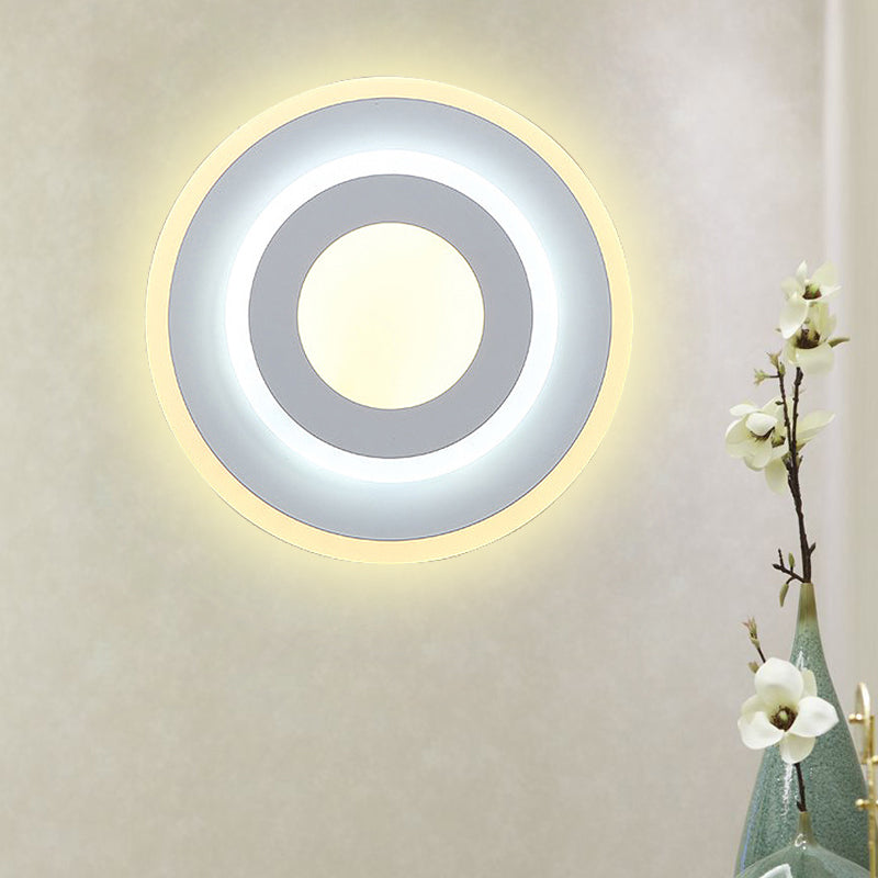 Lisslune | Minimalist Acrylic Round/Square Wall Lamp Cozy Energy-Saving LED White Wall Lamp, Warm/White Light