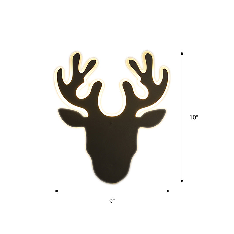 Lisslune | Black/White Antler Wall Light Contemporary Acrylic LED Wall Lamp in Warm/White Light