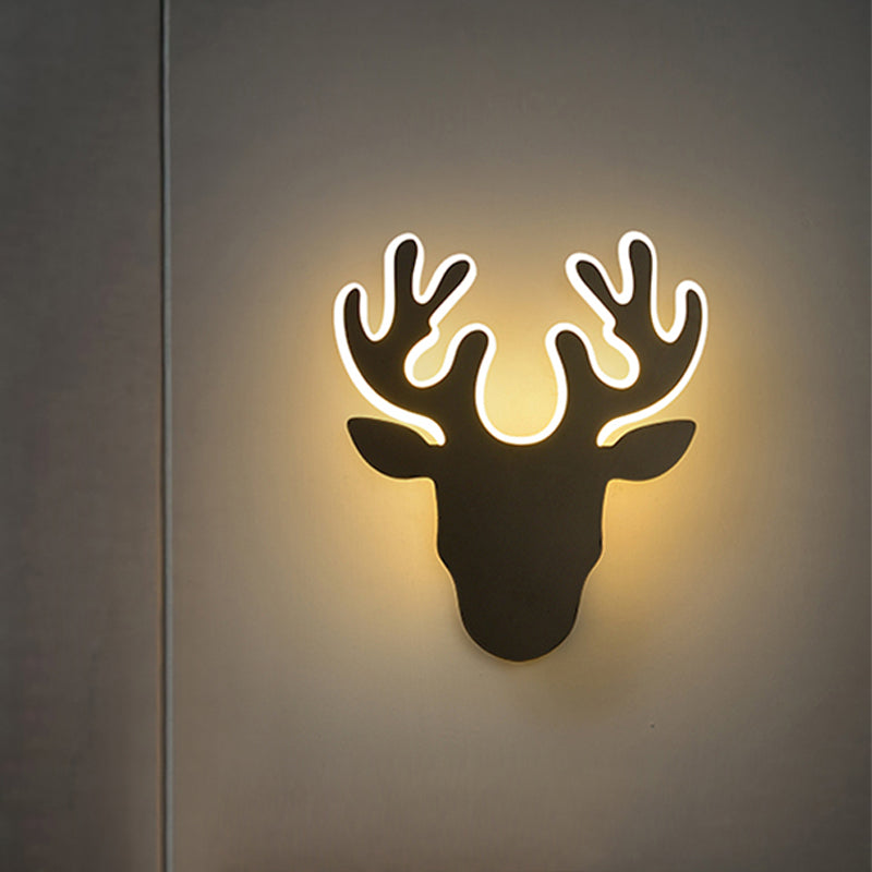 Lisslune | Black/White Antler Wall Light Contemporary Acrylic LED Wall Lamp in Warm/White Light