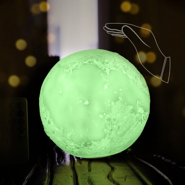 Lisslune | Creative Mini Rechargeable 3D Printed Moon 1-Light LED Table Lamp