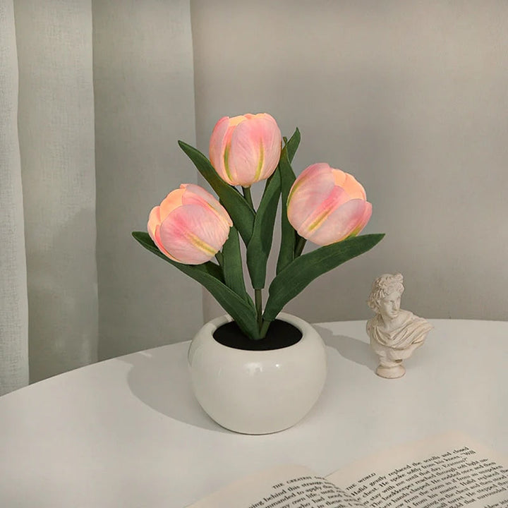 Lisslune | LED Tulip Nightstand Lamp Flower Table Lamp