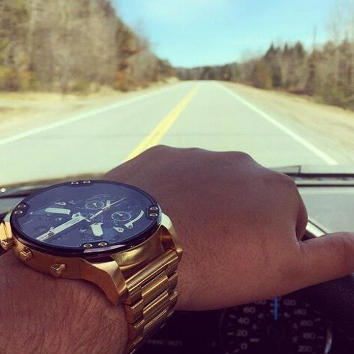 Lisslune | Stainless Steel Chronograph Quartz Watch – Elegant Men’s Luxury Timepiece