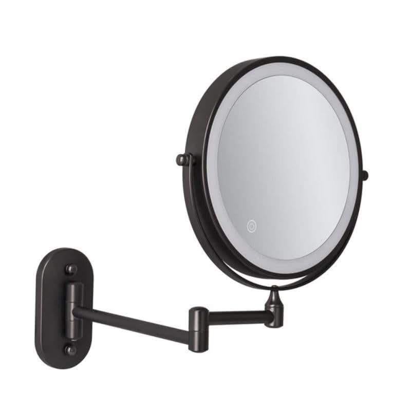 Lisslune | Black LED Rechargeable Makeup Mirror – 3-Color Light