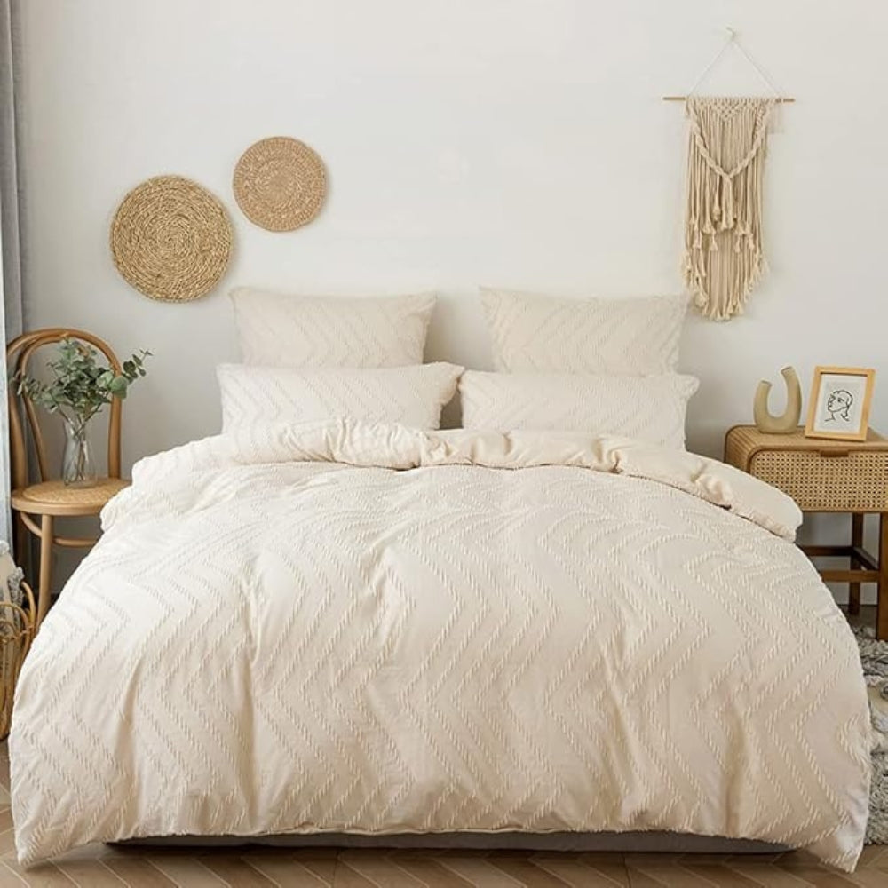 Lisslune | Chevron Plush Quilt Cover | 3pcs Set