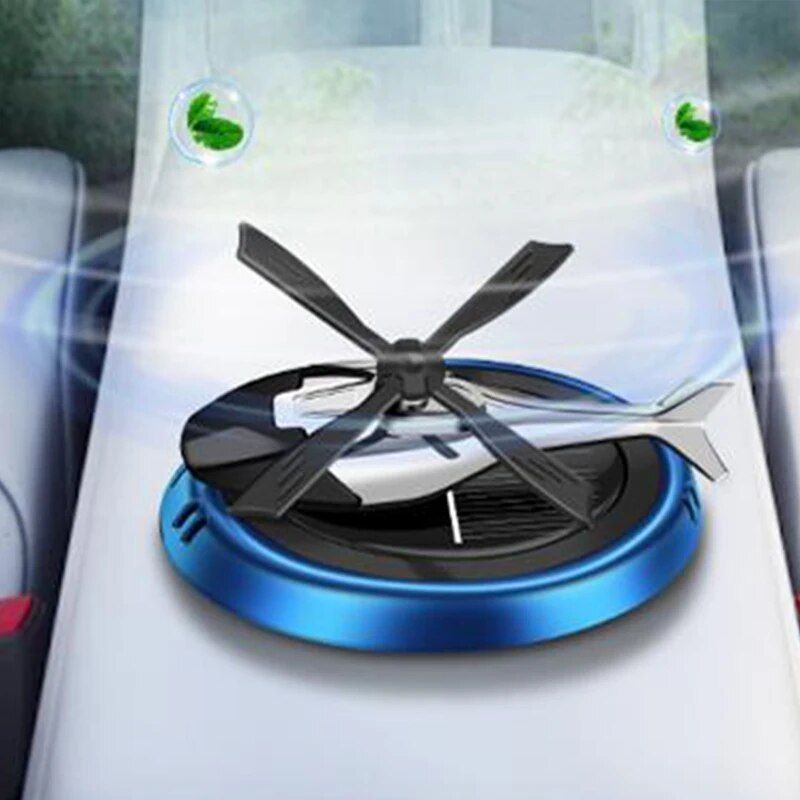 Lisslune | Solar Powered Helicopter Car Air Freshener: Rotating Aroma Diffuser in 3 Elegant Colors