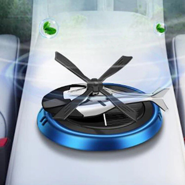 Lisslune | Solar Powered Helicopter Car Air Freshener: Rotating Aroma Diffuser in 3 Elegant Colors