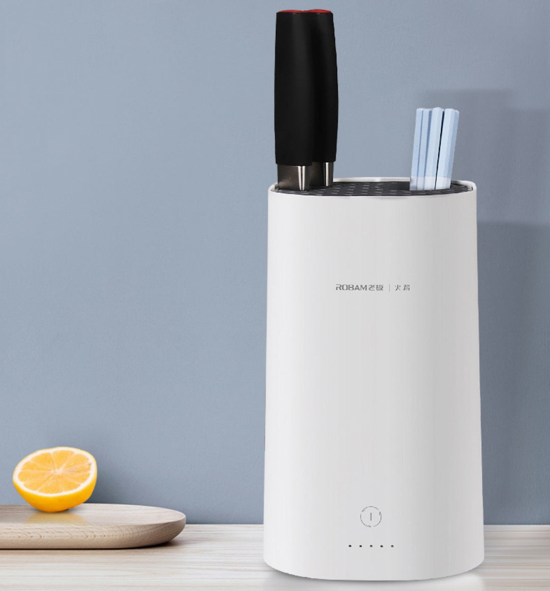 Lisslune | Automatic Intelligent Disinfection Drying Knife Holder with UV Disinfection, High-Temperature Drying, Large Capacity, Washable Module & Energy Saving