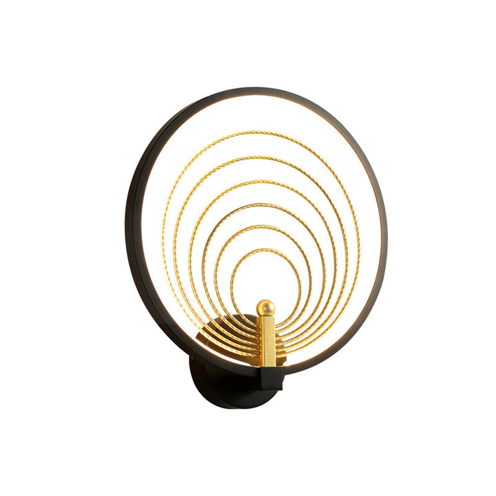 Lisslune | Bedroom LED Wall Light Black/White Nightstand Wall Light with Halo Ring Acrylic Shade