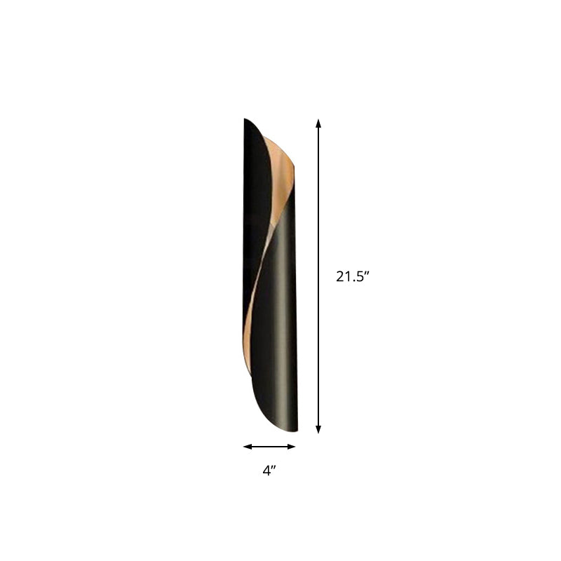 Skørter | Black/White Rolling Wall Lamp Contemporary 2 Lights Aluminum Up and Down Wall Lamp