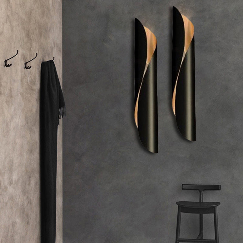 Skørter | Black/White Rolling Wall Lamp Contemporary 2 Lights Aluminum Up and Down Wall Lamp