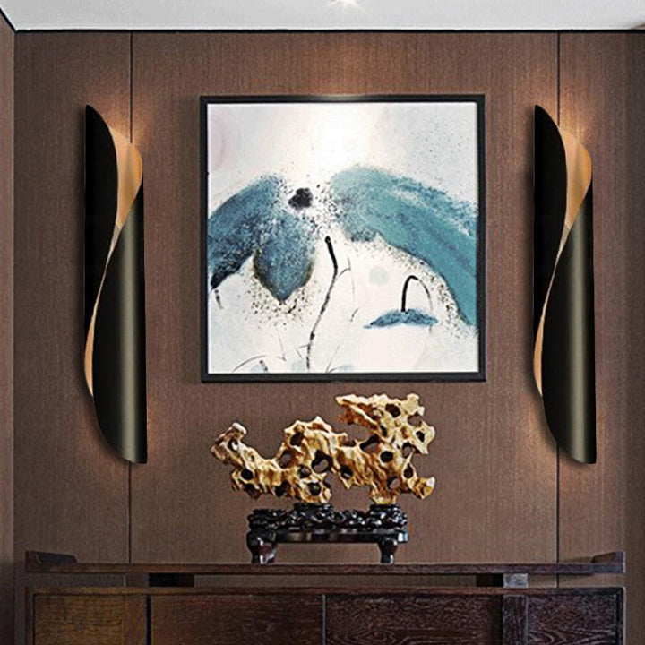 Skørter | Black/White Rolling Wall Lamp Contemporary 2 Lights Aluminum Up and Down Wall Lamp