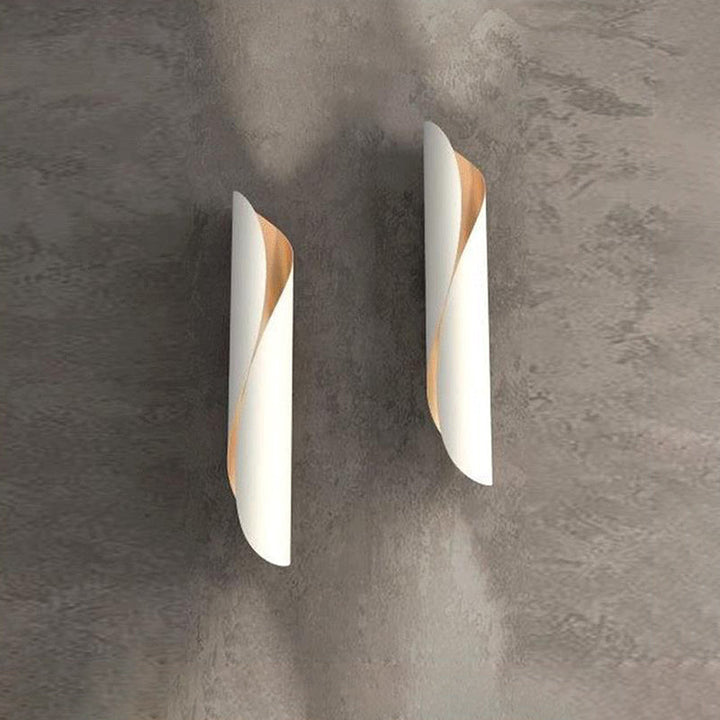 Skørter | Black/White Rolling Wall Lamp Contemporary 2 Lights Aluminum Up and Down Wall Lamp