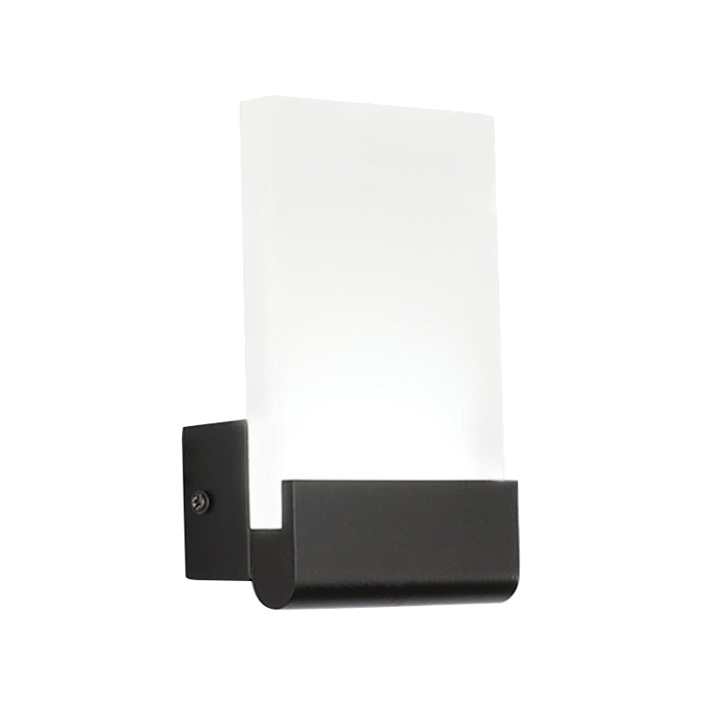 Skørter | 4" Width Black/White Acrylic Wall Lamp Simple Cuboid LED Wall Lighting Ideas, Warm/White Light