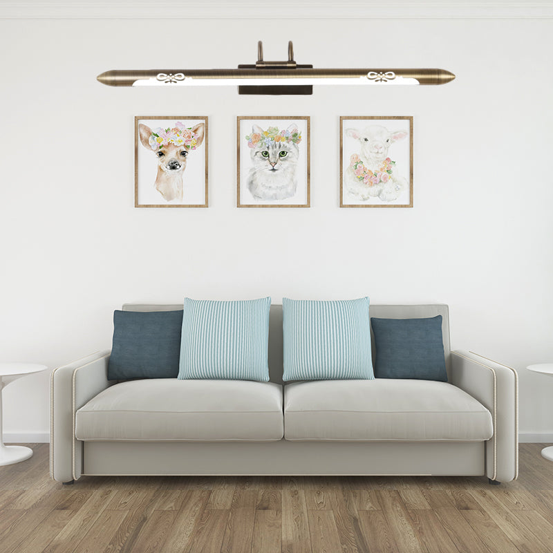 Skørter | 20.5"/25.5"/28" W LED Bronze/Brass Wall Lamp Classic Metal Linear Wall Light Lamp in White/Warm Light